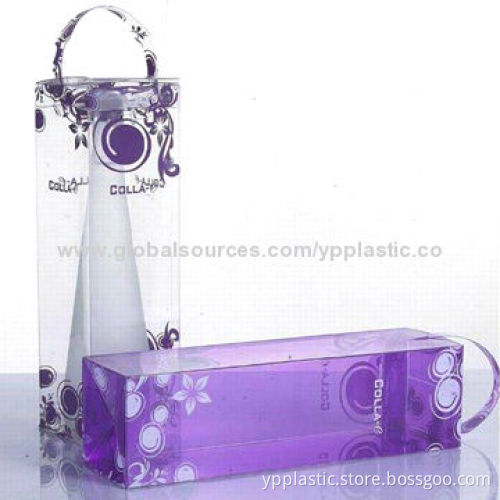 Elegant printed PP box with handle for bottle